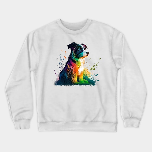 Australian Shepherd - Colorful painting Crewneck Sweatshirt by TheKiziox